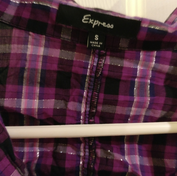 Purple Plaid Express Button Down - Picture 3 of 4